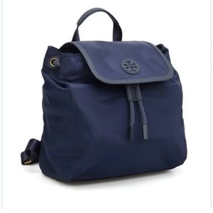 Tory Burch Navy Drawstring Scout Mini Nylon Backpack
